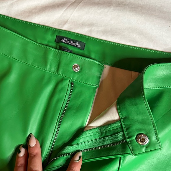 Wild Fable Green Leather Pants. Reminded me of Tyler the Creator vibes. - Picture 2 of 5